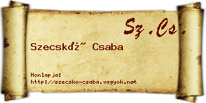 Szecskó Csaba névjegykártya