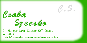 csaba szecsko business card